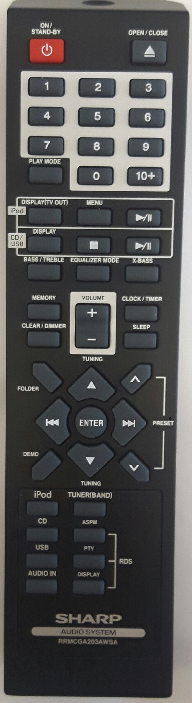 Sharp RRMCGA203AWSA Remote Control - Genuine Original