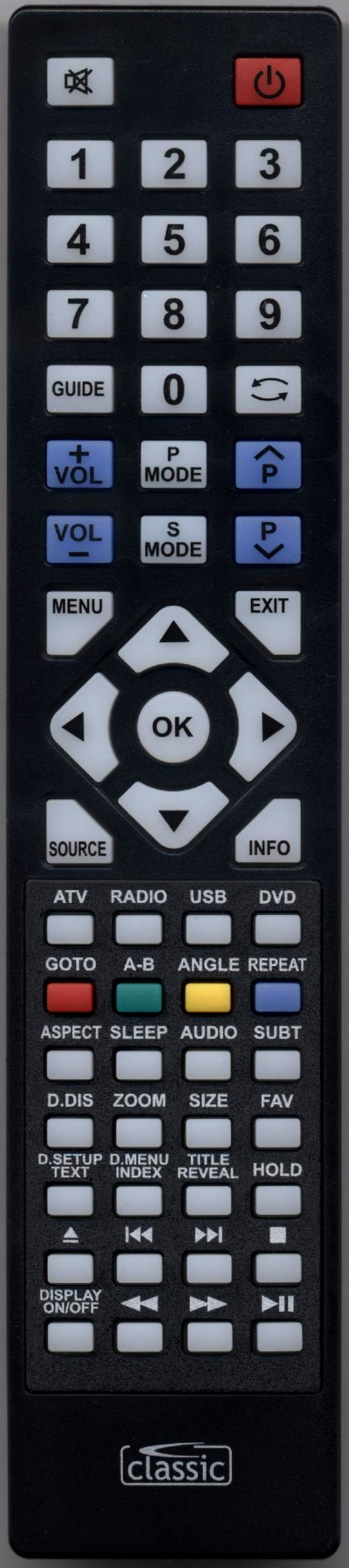 TECHNIKA 22-228G/WLCD/DVD Remote Control