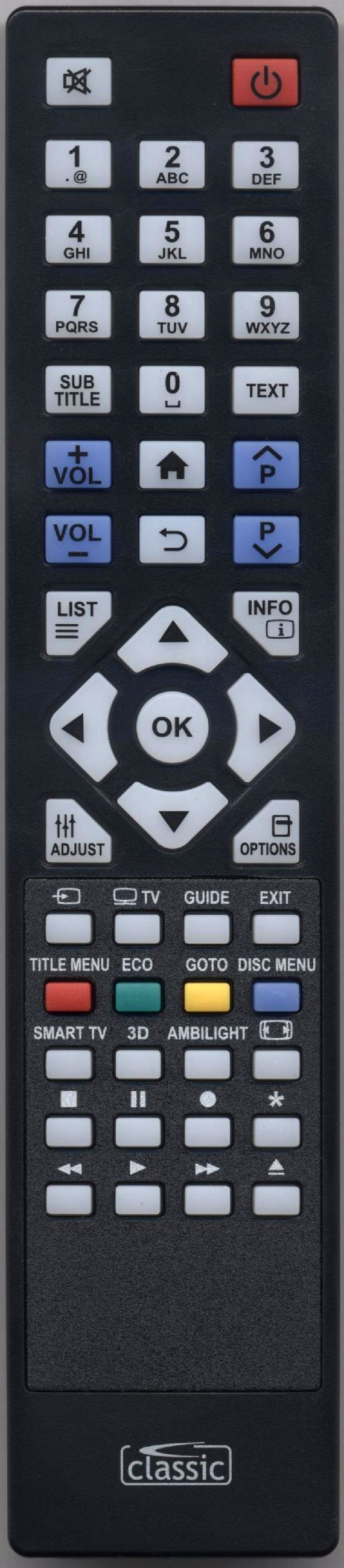 PHILIPS 55PFL5507K/12 Remote Control Alternative