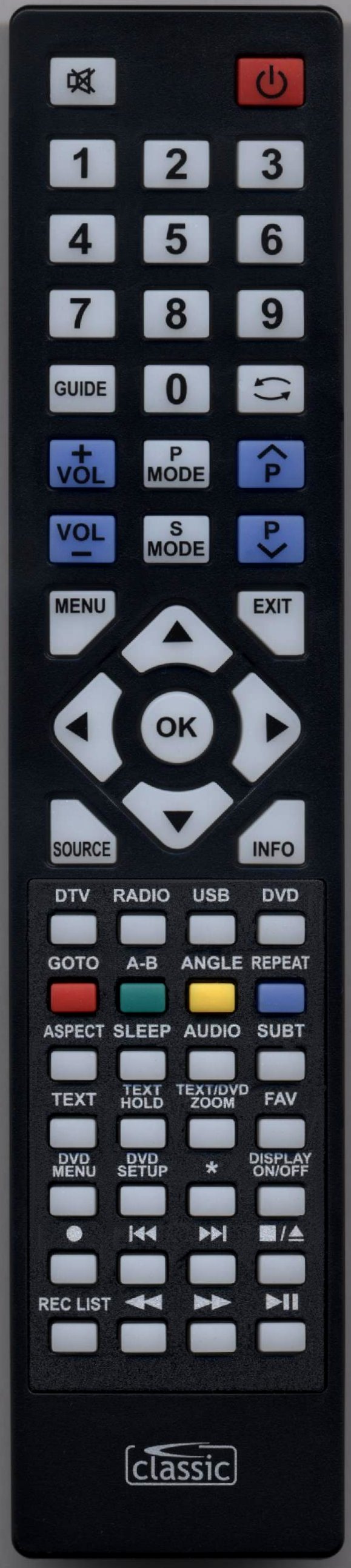 TECHNIKA 32F22B-FHD/DVD Remote Control Alternative