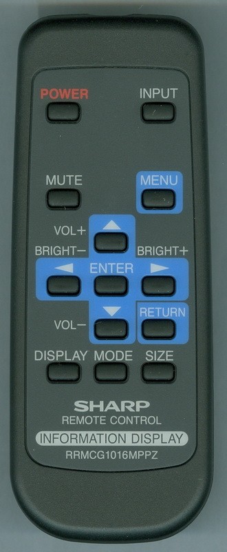 SHARP RRMCG1016MPPZ Remote Control Original